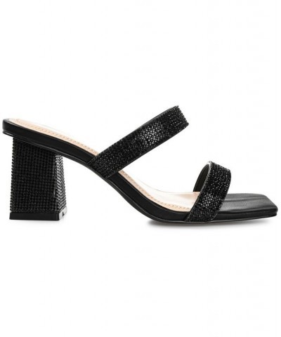 Women's Shandee Rhinestone Sandals Black $34.10 Shoes