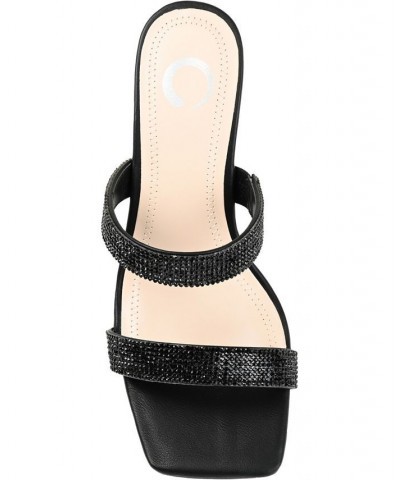 Women's Shandee Rhinestone Sandals Black $34.10 Shoes