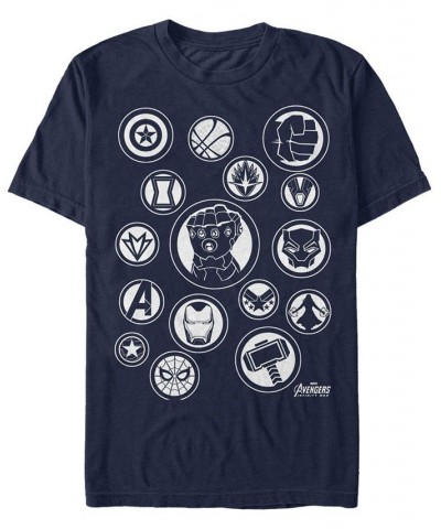 Marvel Men's Avengers Infinity War The Avengers Emblems Short Sleeve T-Shirt Blue $20.29 T-Shirts