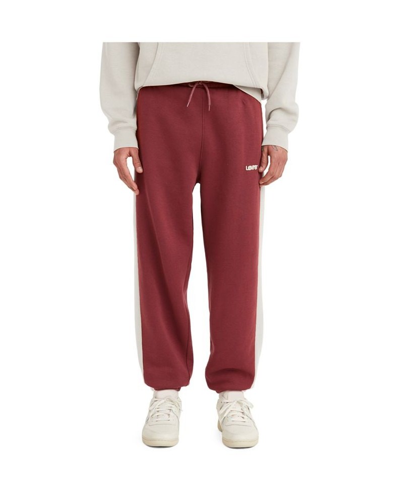 Men's Relaxed Fit Varsity Joggers Red $12.11 Pants