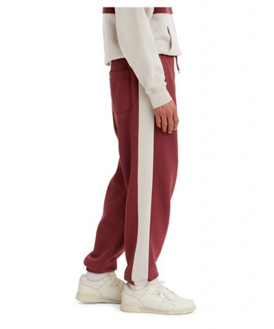 Men's Relaxed Fit Varsity Joggers Red $12.11 Pants