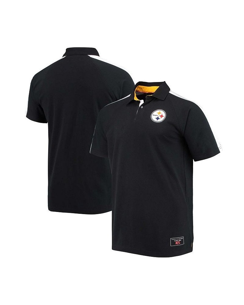 Men's Black, White Pittsburgh Steelers Holden Raglan Polo Shirt $29.76 Polo Shirts