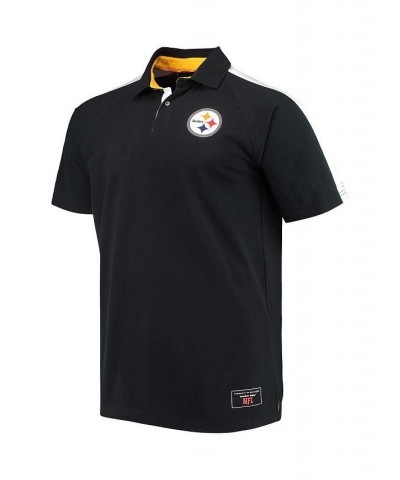 Men's Black, White Pittsburgh Steelers Holden Raglan Polo Shirt $29.76 Polo Shirts