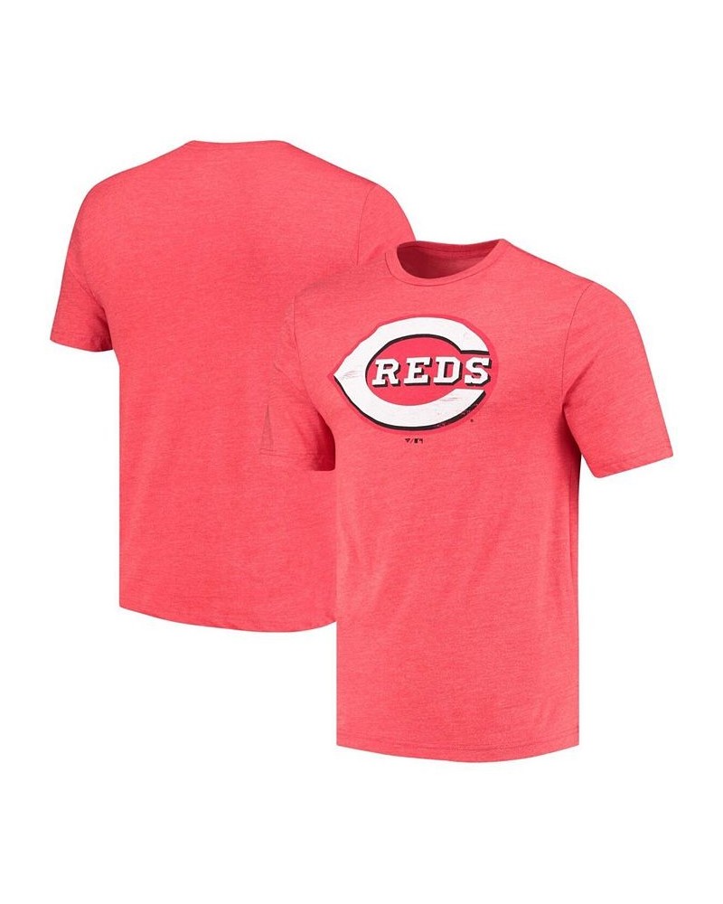 Men's Red Cincinnati Reds Weathered Official Logo Tri-Blend T-shirt $26.54 T-Shirts