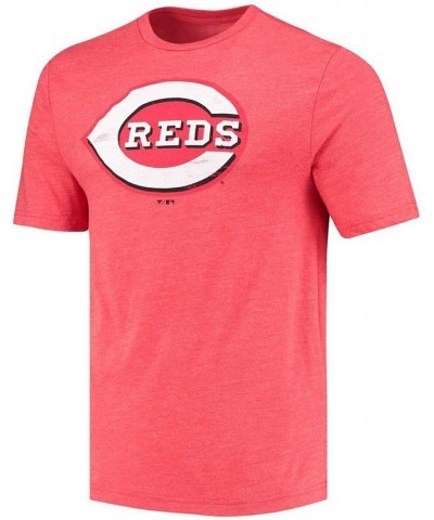 Men's Red Cincinnati Reds Weathered Official Logo Tri-Blend T-shirt $26.54 T-Shirts