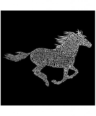 Men's Word Art Long Sleeve T-Shirt- Mustang Black $20.79 T-Shirts