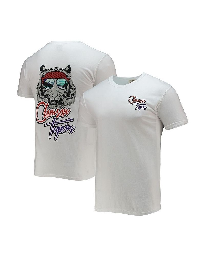 Men's White Clemson Tigers Mascot Bandana T-shirt $17.22 T-Shirts