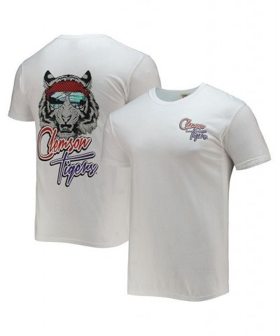 Men's White Clemson Tigers Mascot Bandana T-shirt $17.22 T-Shirts