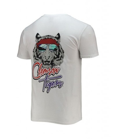 Men's White Clemson Tigers Mascot Bandana T-shirt $17.22 T-Shirts