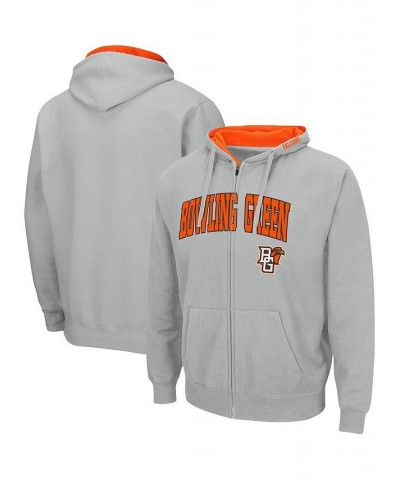 Men's Gray Bowling Green St. Falcons Arch & Logo 3.0 Full-Zip Hoodie $34.19 Sweatshirt