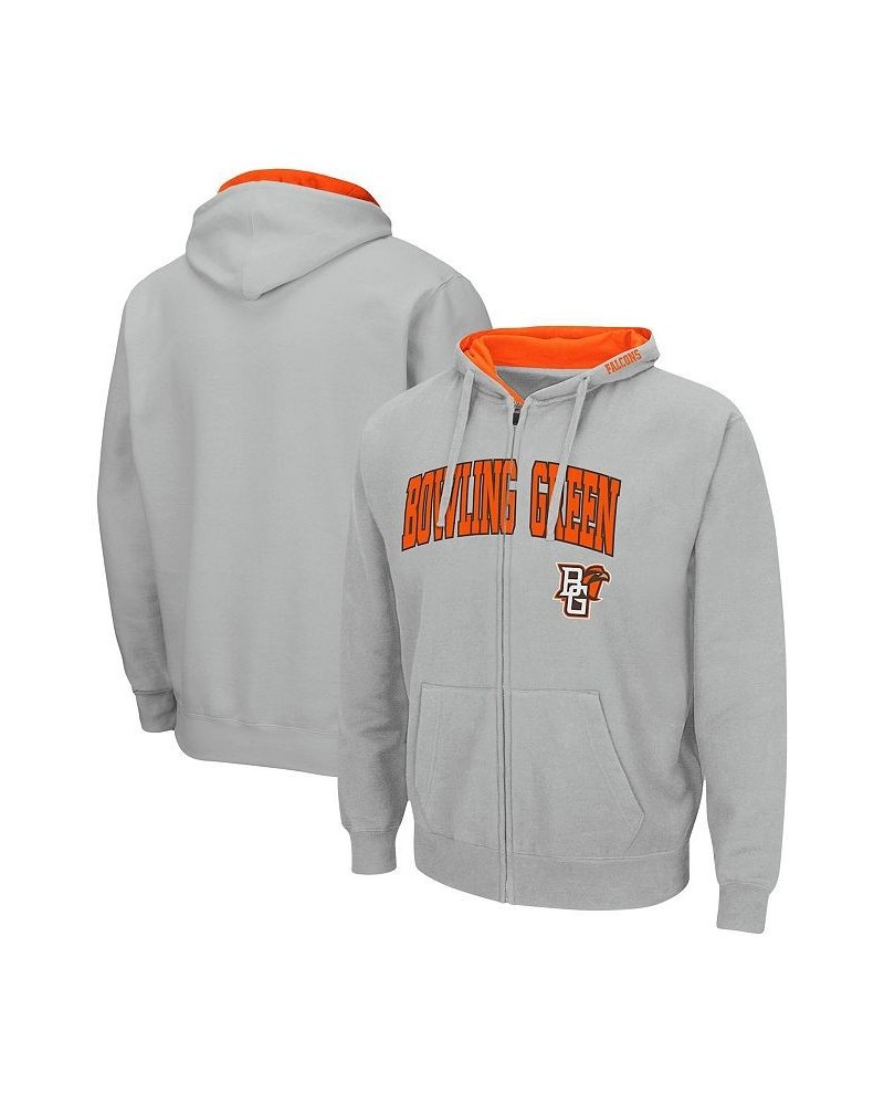 Men's Gray Bowling Green St. Falcons Arch & Logo 3.0 Full-Zip Hoodie $34.19 Sweatshirt