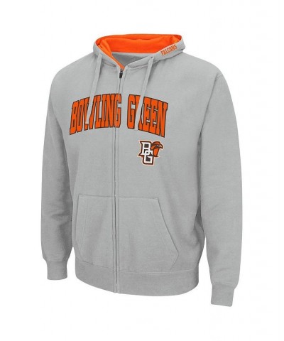 Men's Gray Bowling Green St. Falcons Arch & Logo 3.0 Full-Zip Hoodie $34.19 Sweatshirt