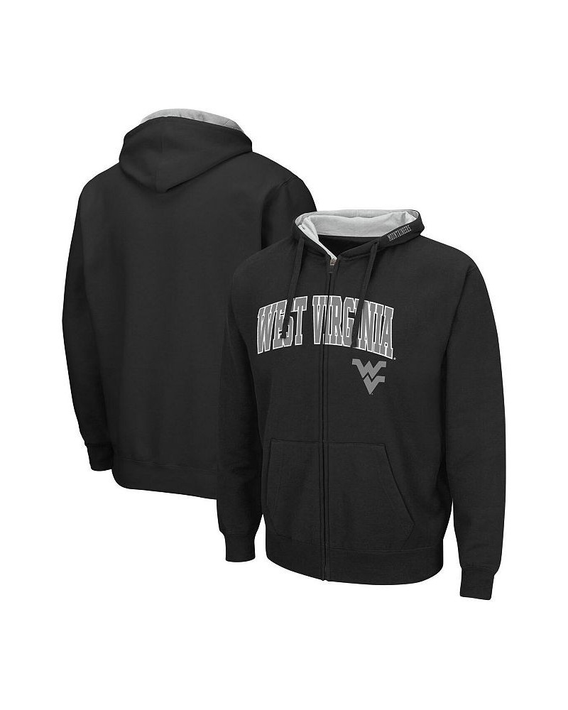 Men's Black West Virginia Mountaineers Arch and Logo 3.0 Full-Zip Hoodie $24.00 Sweatshirt