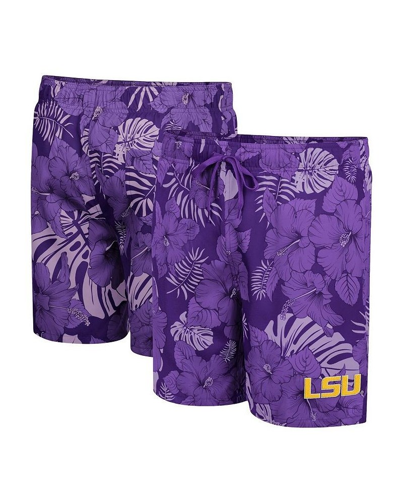 Men's Purple LSU Tigers The Dude Swim Shorts $30.55 Swimsuits