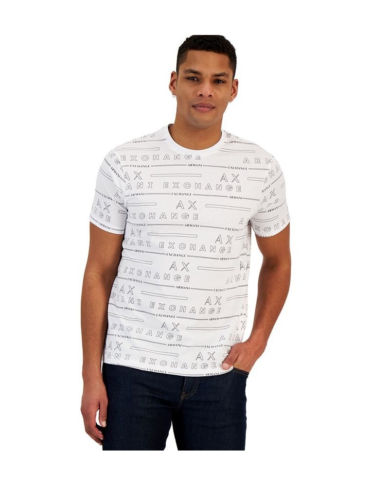 Men's All-Over AX Logo T-Shirt White $21.20 T-Shirts