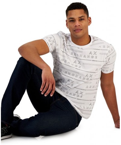 Men's All-Over AX Logo T-Shirt White $21.20 T-Shirts