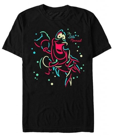 Disney Men's The Little Mermaid Neon Sebastian Short Sleeve T-Shirt Black $16.10 T-Shirts