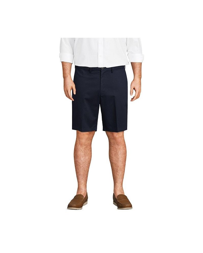 Men's Big and Tall Comfort Waist 9 Inch No Iron Chino Shorts Blue $31.48 Shorts