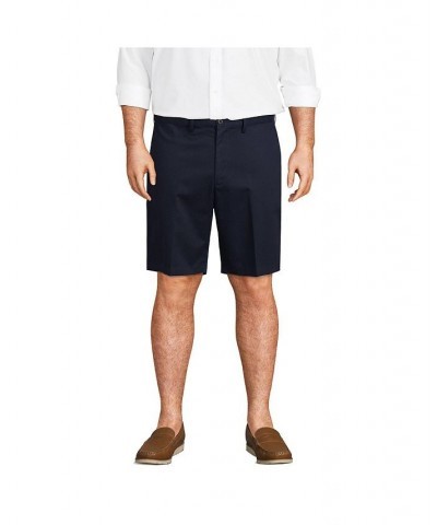 Men's Big and Tall Comfort Waist 9 Inch No Iron Chino Shorts Blue $31.48 Shorts