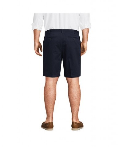 Men's Big and Tall Comfort Waist 9 Inch No Iron Chino Shorts Blue $31.48 Shorts