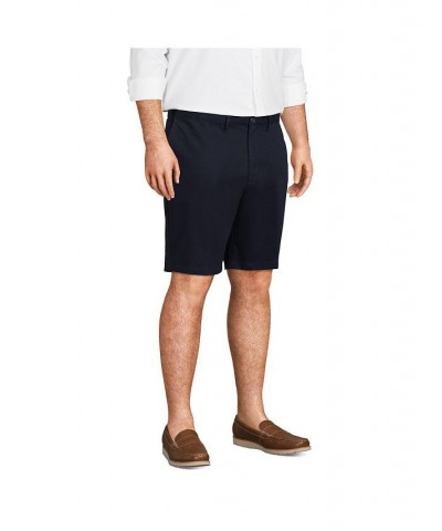 Men's Big and Tall Comfort Waist 9 Inch No Iron Chino Shorts Blue $31.48 Shorts