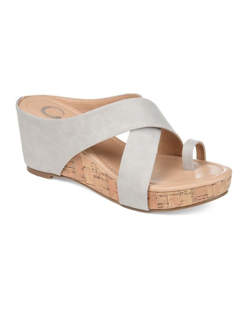 Women's Rayna Wedge Sandal Gray $53.99 Shoes