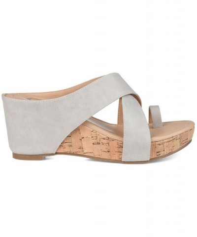 Women's Rayna Wedge Sandal Gray $53.99 Shoes