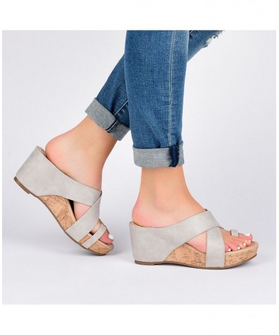 Women's Rayna Wedge Sandal Gray $53.99 Shoes