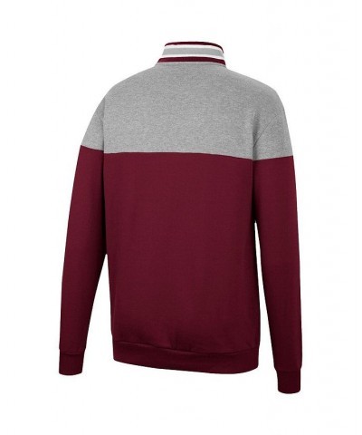 Men's Heathered Gray, Maroon Mississippi State Bulldogs Be the Ball Quarter-Zip Top $32.20 Sweatshirt