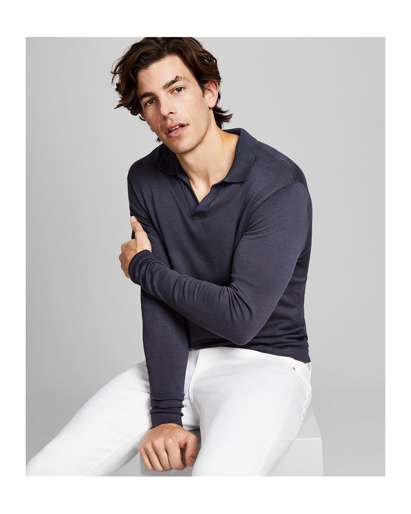 Men's Polo V-Neck Sweater Blackened Pearl $28.71 Sweaters