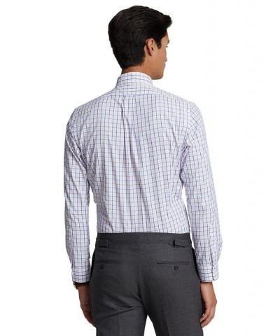 Men's Classic-Fit Performance Stretch Twill Shirt White/Sky Blue $51.80 Shirts