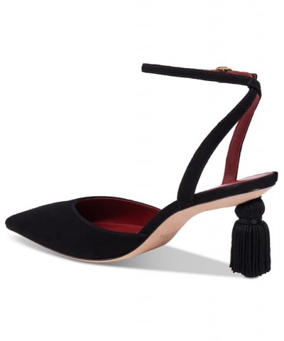 Women's Voila Pointed-Toe Ankle Strap Pumps Black $92.16 Shoes