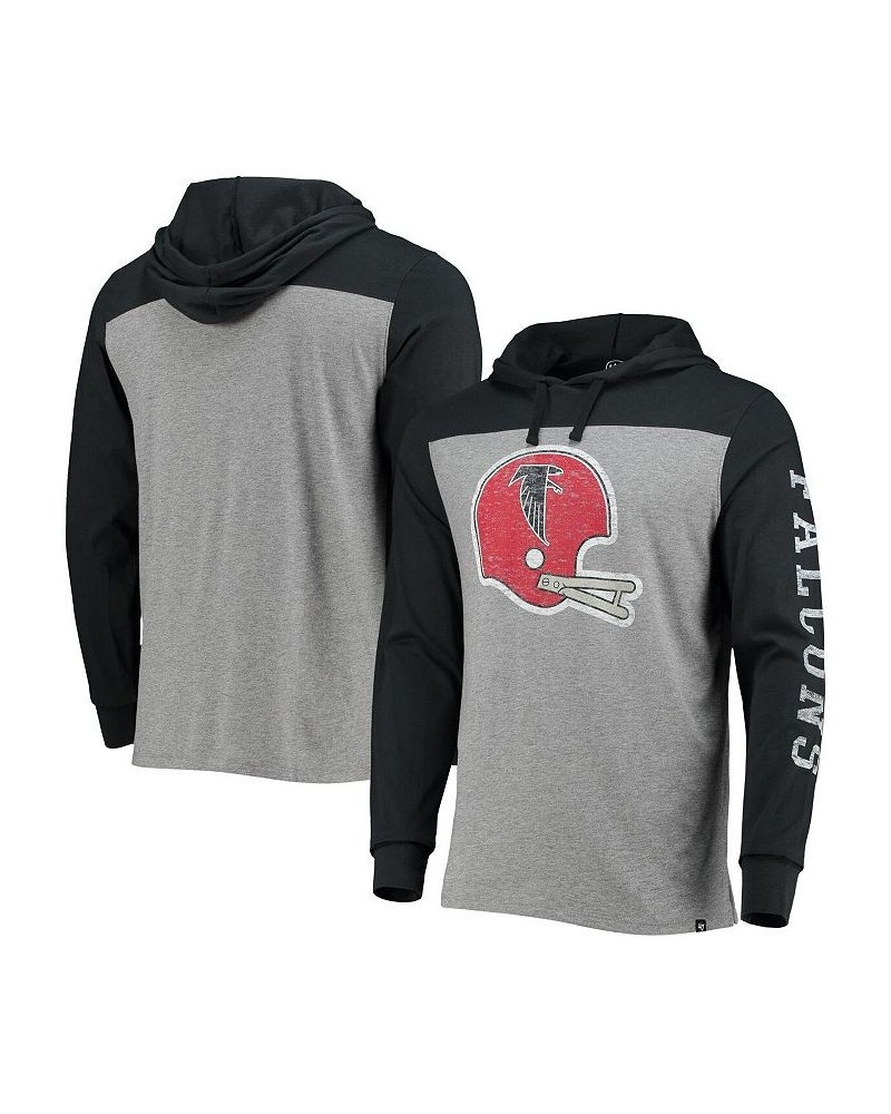 Men's '47 Heather Gray Atlanta Falcons Franklin Wooster Throwback Long Sleeve Hoodie T-shirt $35.09 T-Shirts