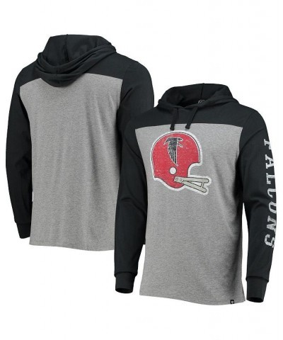 Men's '47 Heather Gray Atlanta Falcons Franklin Wooster Throwback Long Sleeve Hoodie T-shirt $35.09 T-Shirts