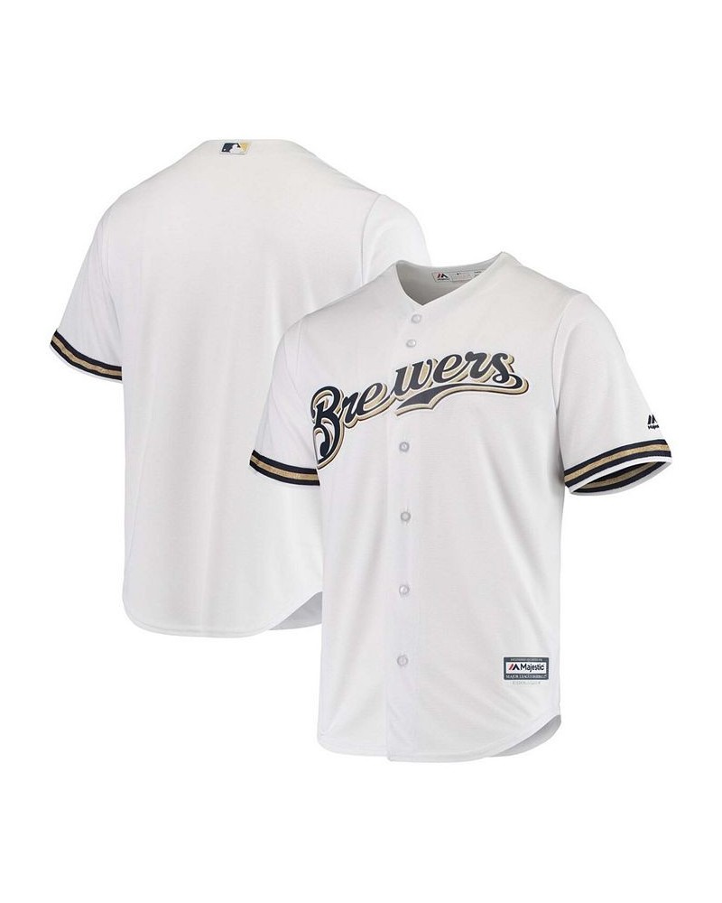 Men's White Milwaukee Brewers Team Official Jersey $47.25 Jersey