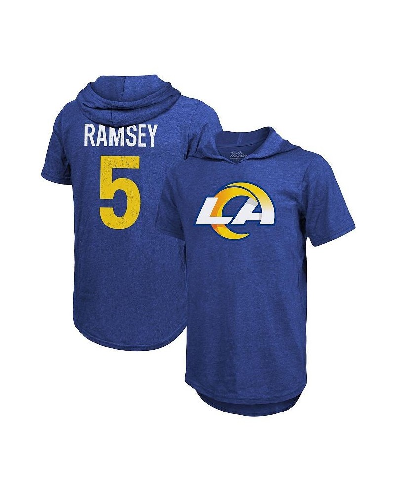 Men's Threads Jalen Ramsey Royal Los Angeles Rams Player Name and Number Tri-Blend Hoodie T-shirt $26.51 T-Shirts