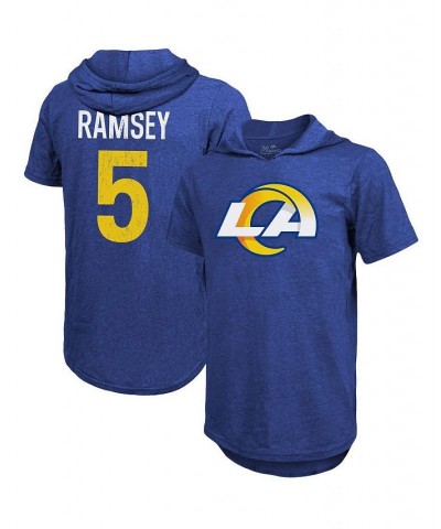 Men's Threads Jalen Ramsey Royal Los Angeles Rams Player Name and Number Tri-Blend Hoodie T-shirt $26.51 T-Shirts