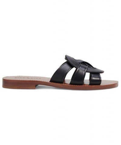 Issa "C" Emblem Slide Sandals Black $64.35 Shoes