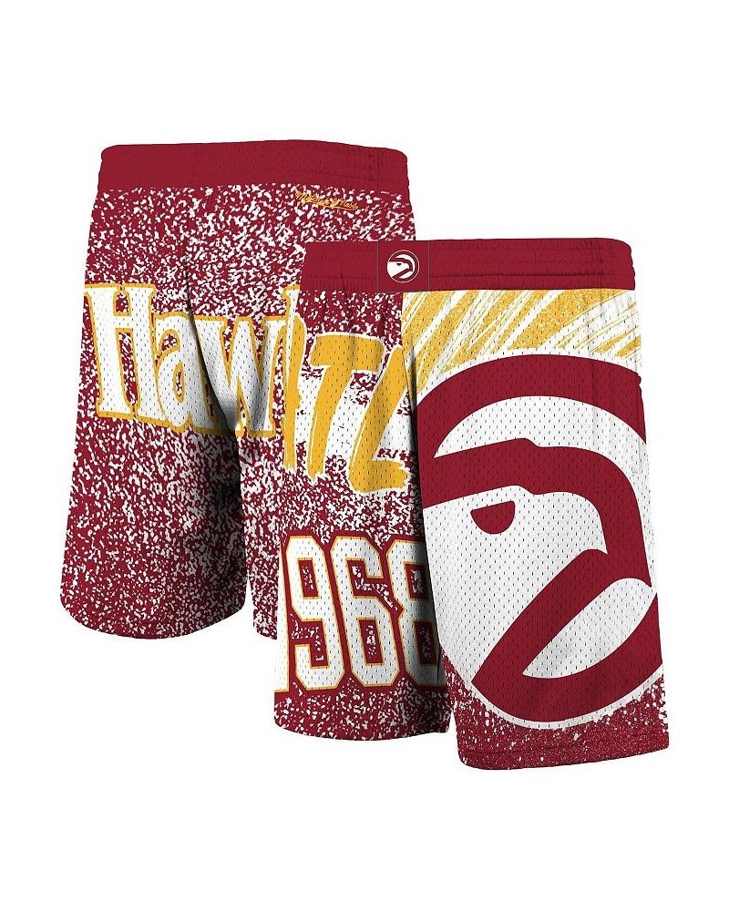 Men's Red Atlanta Hawks Hardwood Classics Jumbotron Sublimated Shorts $43.19 Shorts