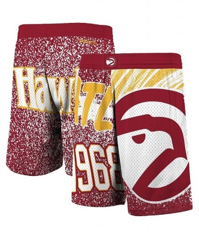 Men's Red Atlanta Hawks Hardwood Classics Jumbotron Sublimated Shorts $43.19 Shorts