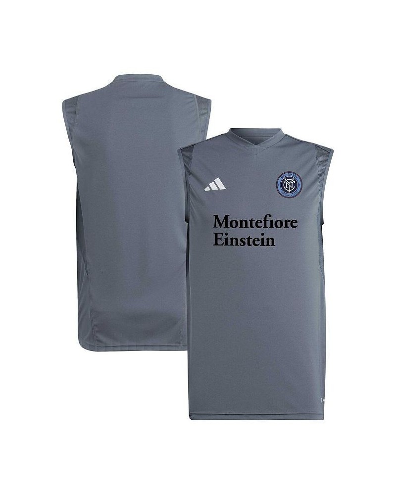 Men's Gray New York City FC 2023 On-Field Sleeveless Training Jersey $32.39 Jersey