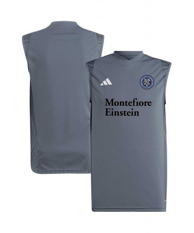 Men's Gray New York City FC 2023 On-Field Sleeveless Training Jersey $32.39 Jersey