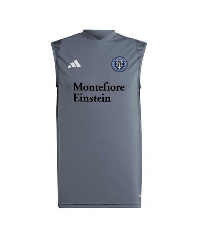 Men's Gray New York City FC 2023 On-Field Sleeveless Training Jersey $32.39 Jersey