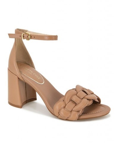 Women's Luisa Woven Block Heel Sandals Brown $62.58 Shoes