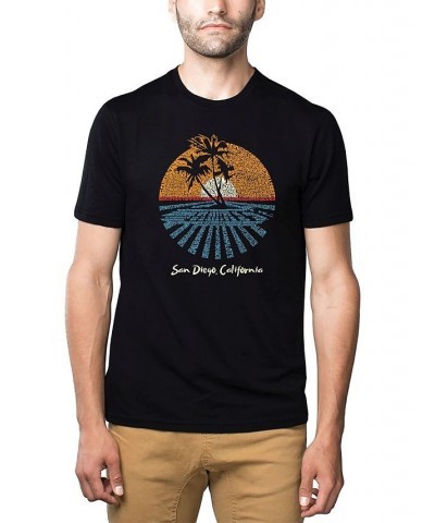 Men's Premium Word Art T-shirt - Cities in San Diego Black $19.80 T-Shirts