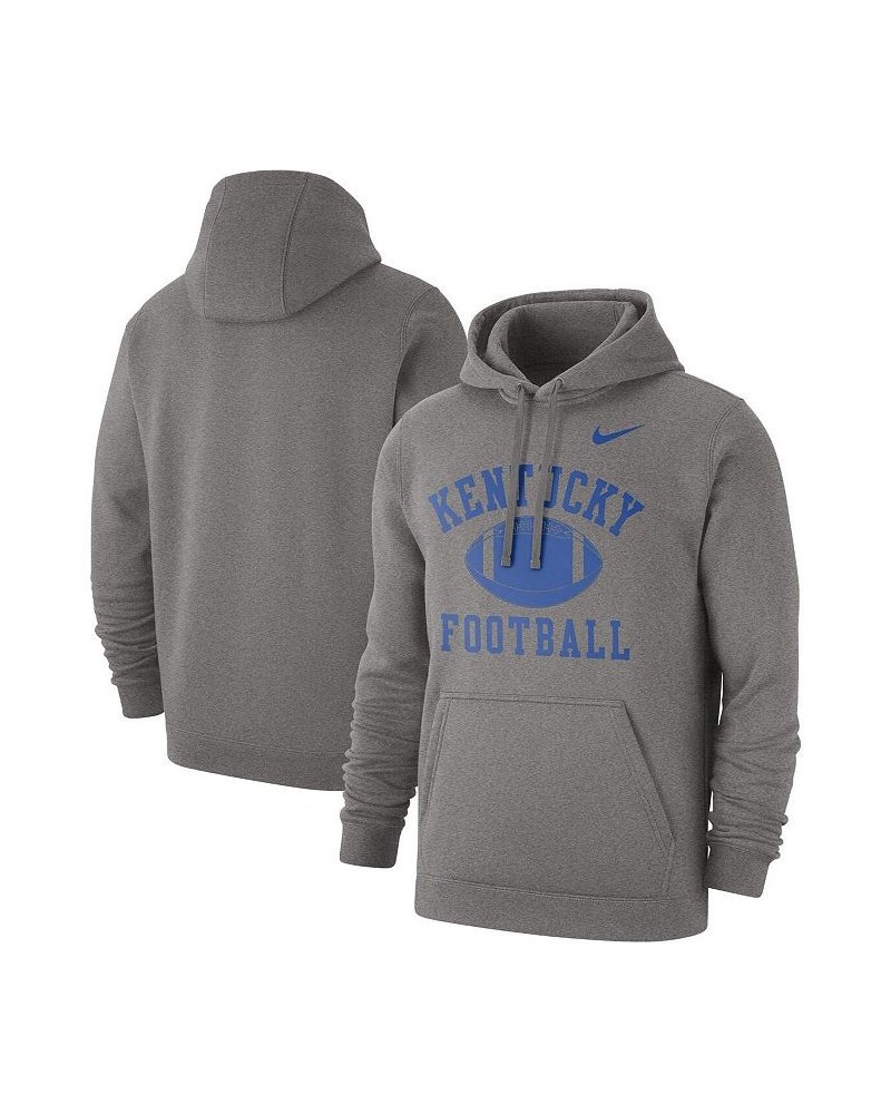 Men's Heathered Gray Kentucky Wildcats Football Club Pullover Hoodie $40.49 Sweatshirt