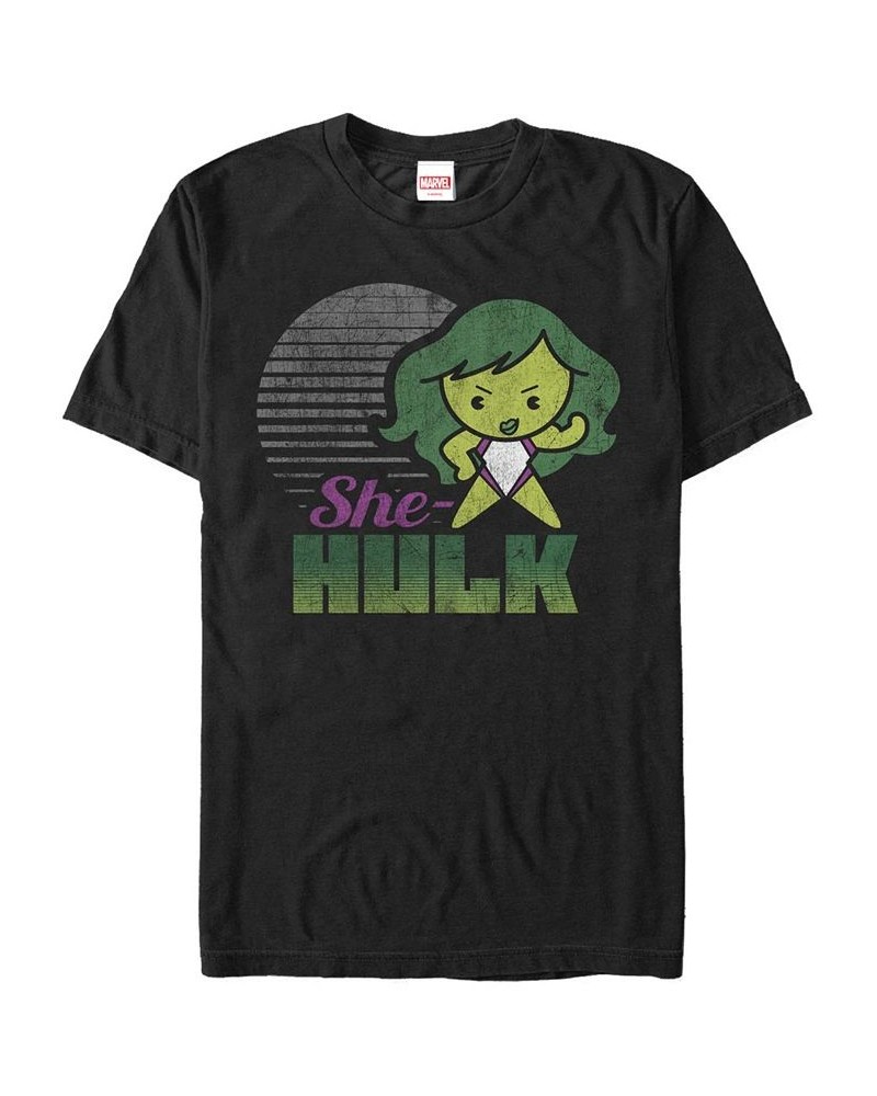 Men's She Hulk Kawaii Short Sleeve Crew T-shirt Black $15.75 T-Shirts