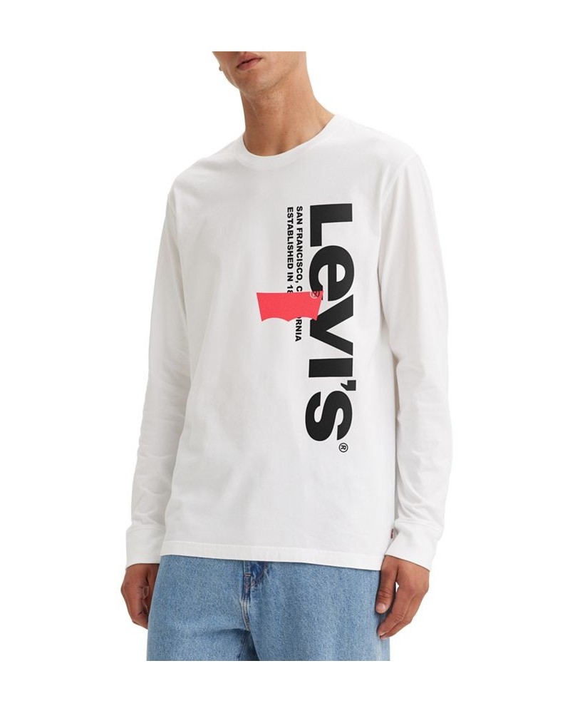 Men's Relaxed-Fit Logo Long-Sleeve T-Shirt White $18.90 T-Shirts