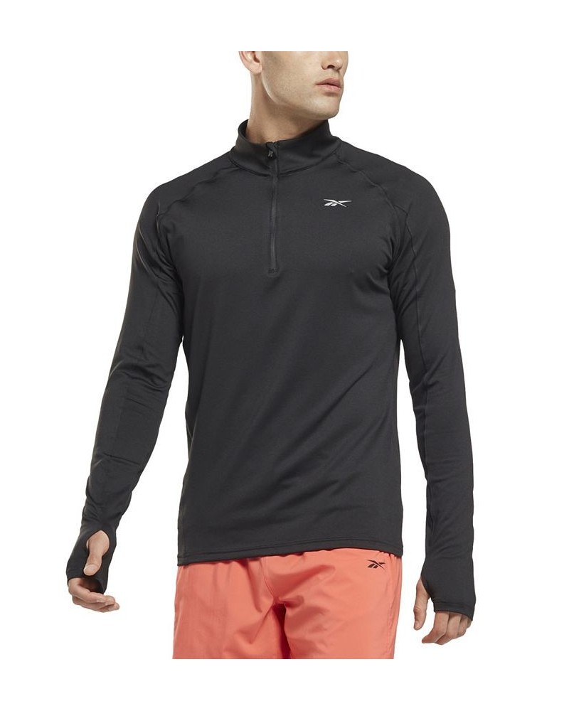 Men's Running Quarter-Zip Long-Sleeve Top Black $36.00 Sweatshirt