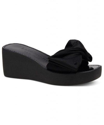 Women's Bikini Platform Wedge Sandals Black $67.62 Shoes